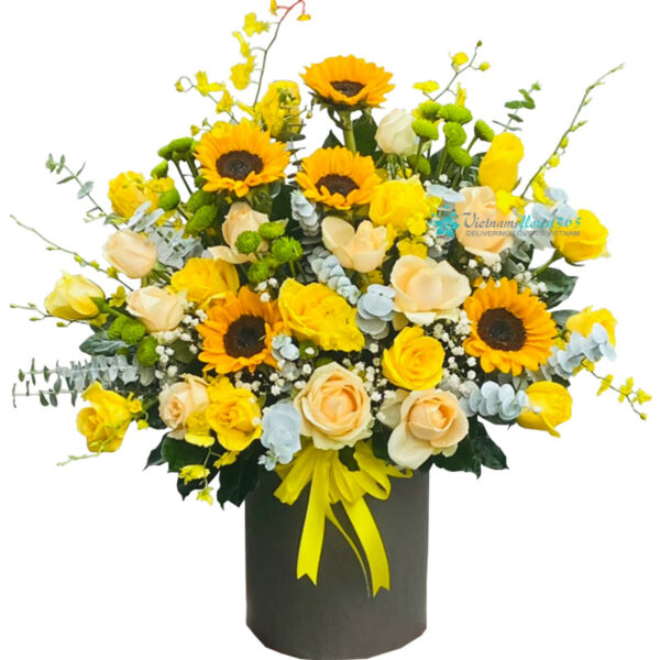 Charming mixed flower basket