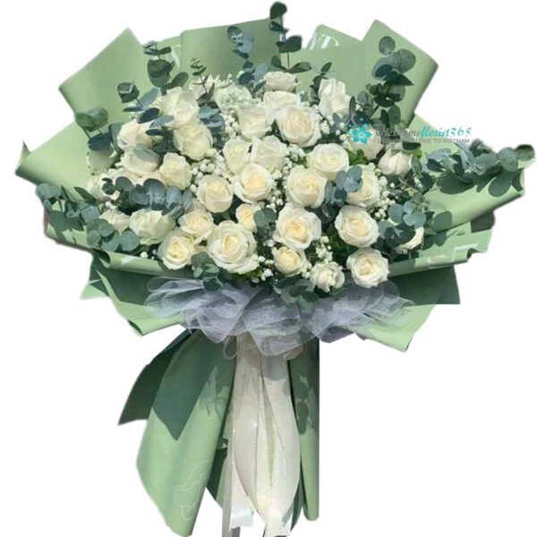 Luxury White Roses Bouquet