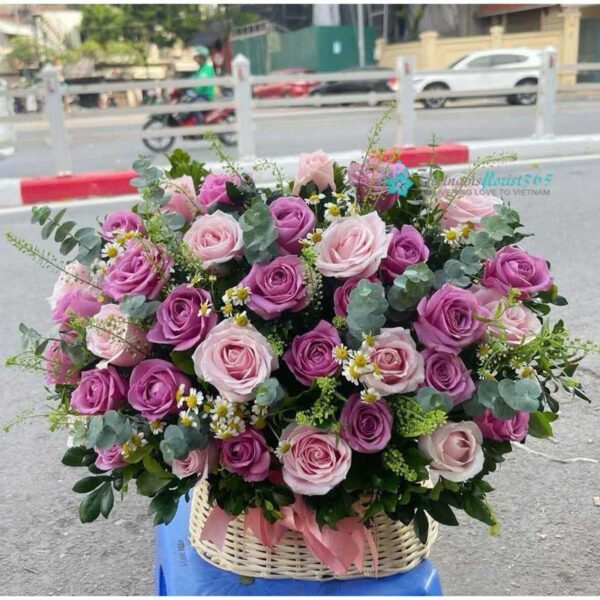 Mix Rose Basket - Image 2